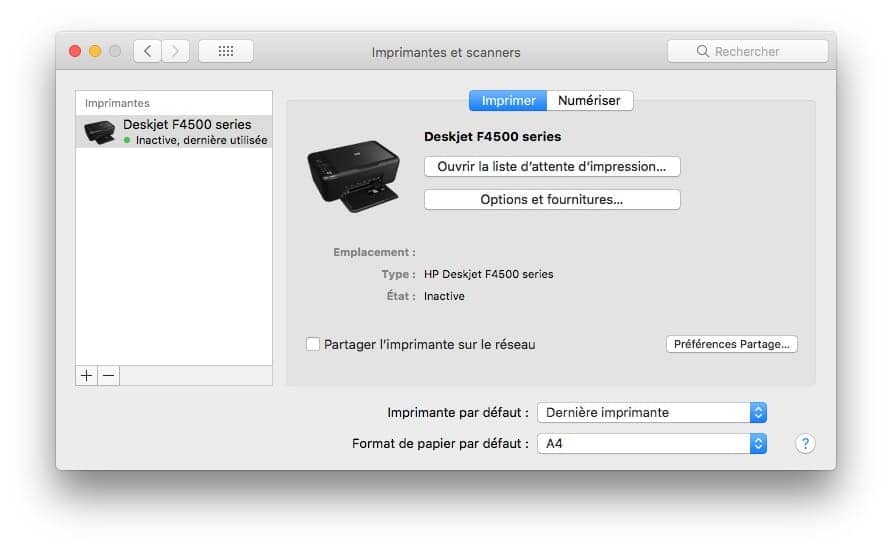 installer un scanner sur mac en USB