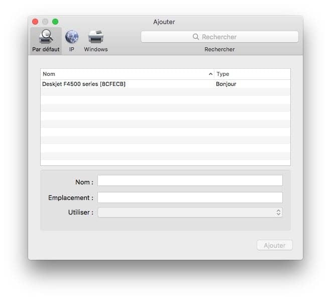 installer une scanner partage sur Mac